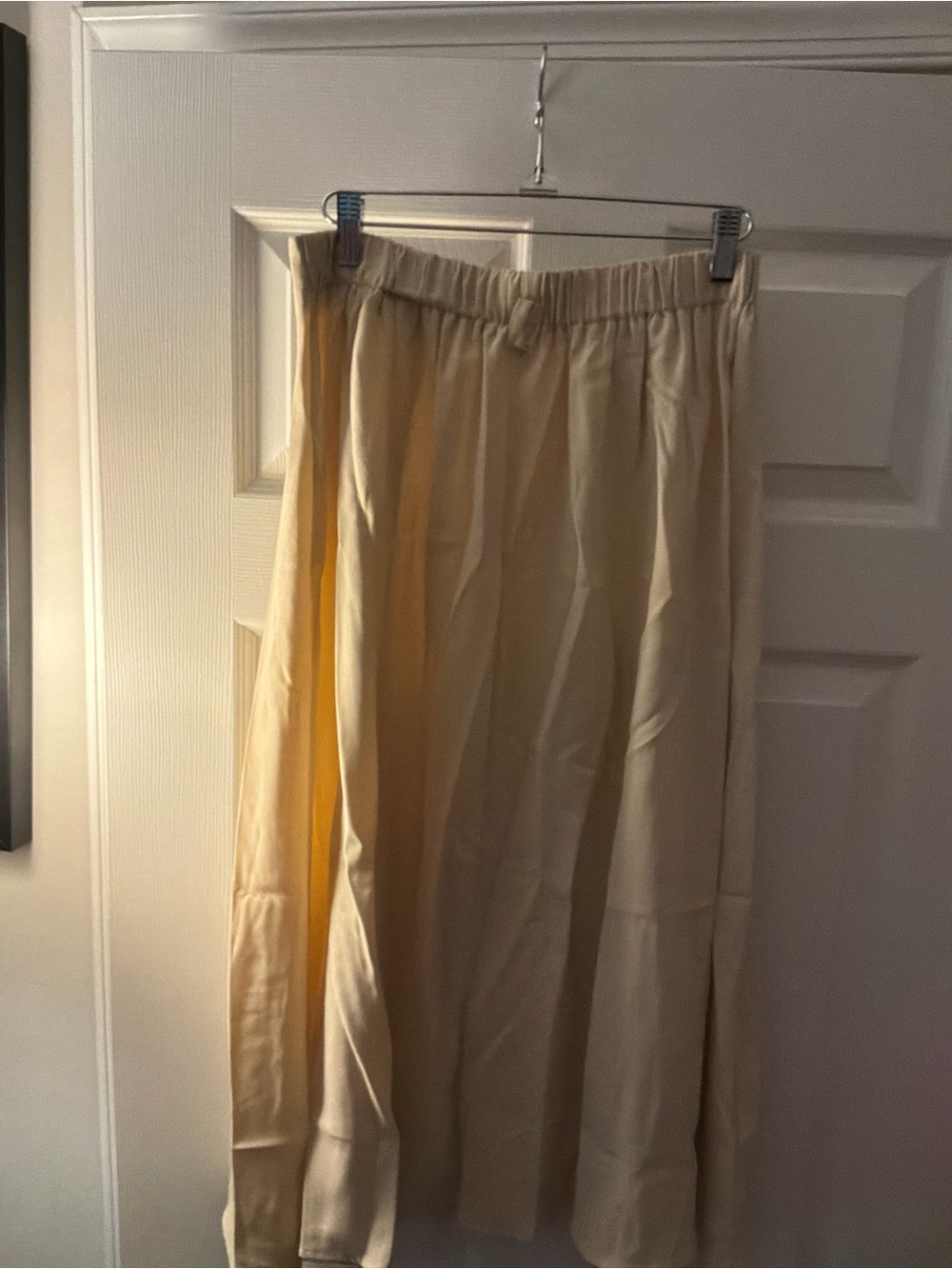 SHEIN Cream Maxi Skirt with Elastic Waist